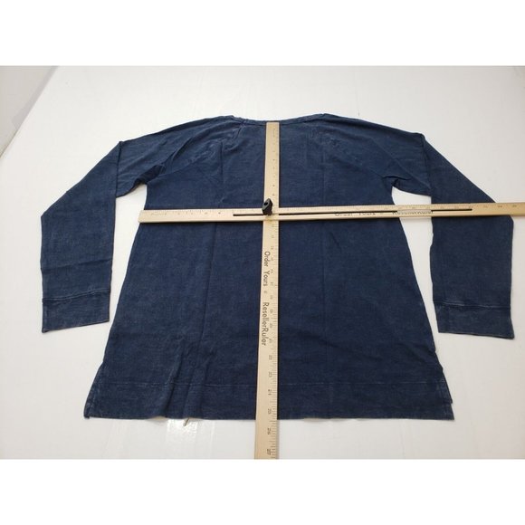 Universal Thread Womens Shirt Henley Round Neck Long Sleeve Blue Size M NWT - Picture 8 of 10